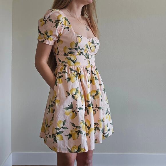 Moodie Pink Lemon Mini Dress - Picture 1 of 8